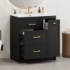 Whisen 30 in. Bathroom Storage Cabinet Bathroom Vanity with Ceramic Sink and Three Drawers - 2 of 4