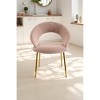 Mshliw Set of 1 Velvet Upholstered Dining Chair with Curved Backrest, Foam Cushion Seat and Metal Legs, Accent Chair for Kitchen or Dining Room - 4 of 4