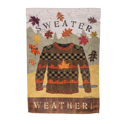Evergreen Sweater Weather Suede Garden Flag 12 x 18 Inches Indoor Outdoor Decor