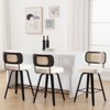 Bekrvio 26"/29” Swivel Bar Stools Set of 3, Upholstered Faux Leather Barstools with Back, Bar Chairs Island Stools for Kitchen Counter - 3 of 4