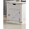 22" Rustic End Table with Drawers, Barnyard Design and Metal Details for Living Room - 3 of 4