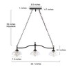 LNC Donnish 3-Lights 38.1" Farmhouse Linear Kitchen Island Pendant  Lights, Black with 3 Clear Glass Shades - 3 of 4