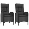 vidaXL Patio Dining Set with Cushions Outdoor Table and Chair Poly Rattan - 31.5" Table Length Black 2x Chair + 2x Armchair + Table - 4 of 4