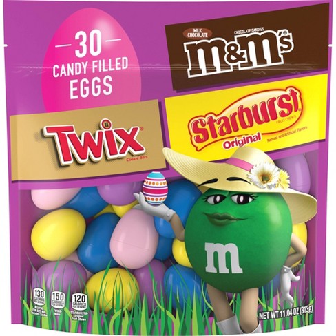 M&m's, Twix, And Starburst Filled Easter Eggs Variety Pack - 11.04oz :  Target