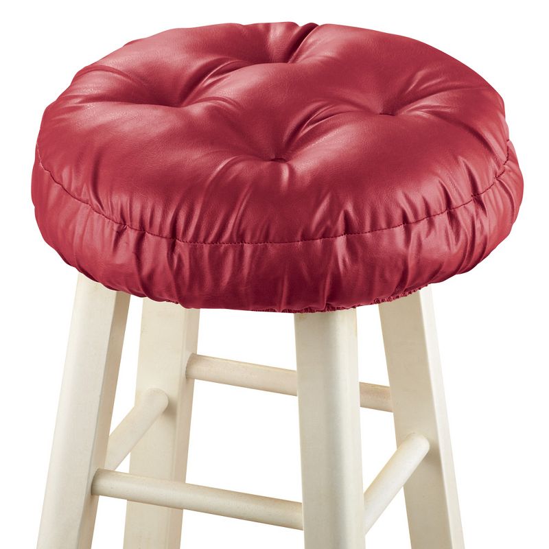 Collections Etc Foam-Padded Thick Waterproof Barstool Seat Cover Cushion with Slip Resistant Backing, 1 of 3