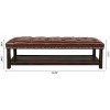 60" Tufted Upholstered Ottoman Bench with Nailhead Trim and Lower Storage Shelf for Bedroom or Entryway -3irtyhousy - 4 of 4