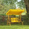 Qaba Kids Patio Swing, 2-Seater Outdoor Porch Swing Bench with Adjustable Canopy, Safety Belt for Patio, Garden, Poolside, Balcony - 2 of 4