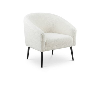 Meridian Furniture,Barlow White Faux Sheepskin Fur Accent Chair