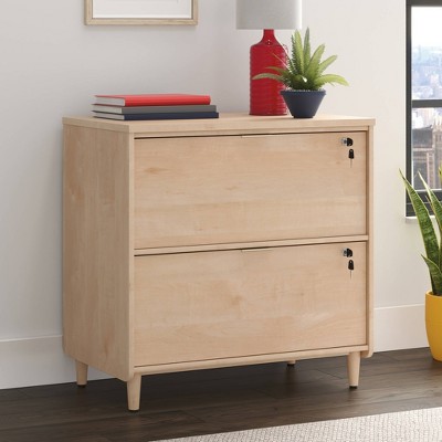 Natural Maple 2-Drawer Lockable Lateral File Cabinet