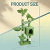 SEVOBAL Pet Tower Plush Cat Tree with Leaves, Multi-level Cat Tower with Cat Condo Cozy Hammock Large Cat Pet Activity Center, Green, 21.6"*16"*31.5" - 2 of 4