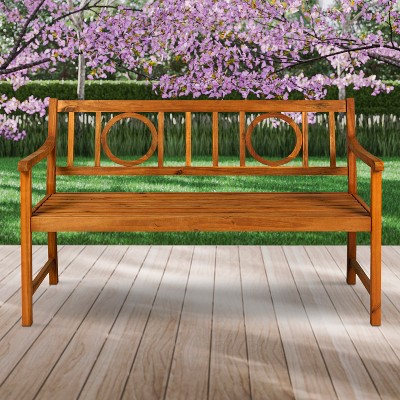 Apollo 61" Teak Acacia Wood Outdoor Garden Bench