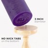 Assorted Pillar Candles Set of 3 ¨C Sizes 3", 4", 8" Unscented Dripless Large Candles, Rustic Style for Weddings, Events, Home Decor ¨C Purple - 2 of 4