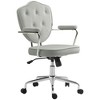 Ridstar Home Office Chair with Button Tufted Velvet-Feel Fabric-Gray - 4 of 4