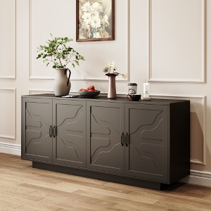 ORRD 68" Farmhouse Sideboard Buffet Cabinet with Stemware Rack, XL Storage Buffet with Smart Drawer & Adjustable Shelves - 1 of 4