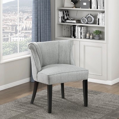 Grungis Polyester Accent Chairs,Living Room Chairs with Curved Back and Espresso Finish Legs,Comfy Chairs for Living Room,Bedroom