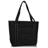 Dalix 20" Solid Color Cotton Canvas Shopping Tote Bag - 4 of 4