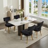 Lyngins Modern Armless Dining Chair Set of 2, Chenille Kitchen Chair with Wooden Legs & Copper Nail, Upholstered Accent Chair with Curved Backrest - 3 of 4