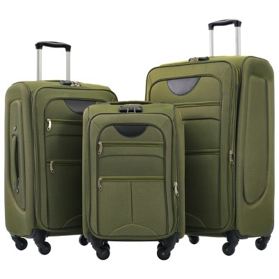 3-Piece Softside Luggage Set,Carry On Suitcase,Medium and Large Expandable Suitcases with Spinner Wheels and TSA Lock (20"/24"/28")–Cuddlewood