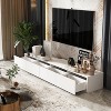 Hitow Pure White Minimalist TV Console 4 Large Drawer Storage TV Stands - 3 of 4