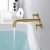 SUMERAIN Bathroom Wall Mounted Tub Filler Faucet with Brass Rough in Valve, Brushed Gold  Finish - 3 of 4