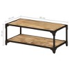 vidaXL Coffee Table End Table Living Room Sofa Table with Shelf Solid Wood - 4 of 4