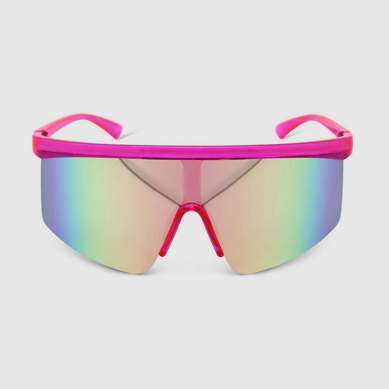 Women&#39;s Crystal Plastic Shield Sunglasses - Wild Fable&#8482; Pink, 1 of 3