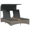 vidaXL Patio Double Sun Lounger Gray - 2 of 4