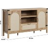 59" Sideboard Buffet Cabinets with Storage, Farmhouse Kitchen Buffet Cabinet with Drawer, Rattan Coffee Bar Cabinet for Living Room, Kitchen - 2 of 4