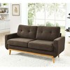 67.7" Wide Mid-Century Modern Upholstered Tufted Loveseat Sofa With Wooden Legs - 2 of 4