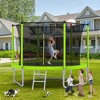 VisioGear Trampolines Trampoline with Safety Enclosure Net, Trampoline with Basketball Hoop, Green, 120"*120"*96.85" - 3 of 4