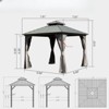 VisioGear Canopies and Gazebos, Gazebo with Double Roof Canopy, Gazebo Pavilion for Patio and Backyard, Gray, 93.72"*93.72"*108.24" - 2 of 4