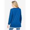 Woman Within Plus Size Long-Sleeve Layered-Look V-Neckline Tunic - 3 of 4