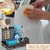Sevobal Utility Storage Shelves Kitchen Sink Organizer Sponge Holder with Auto Drain Tray for Kitchen Storage, Black, 9.6"*5.9"*6.5" - 3 of 4