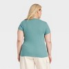 Women's Slim Fit Short Sleeve Ribbed T-Shirt - A New Day™ - 2 of 3