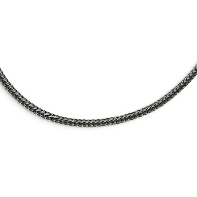 Black Bow Jewelry Stainless Steel 3.75mm Antiqued Franco Link Necklace, 22 Inch