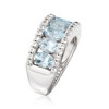 Ross-Simons 2.80 ct. t.w. Aquamarine and .80 ct. t.w. White Topaz Ring in Sterling Silver - 3 of 4
