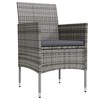 Garden Dining Set Gray and Black PE rattan Medium Durable vidaXL - 3 of 4