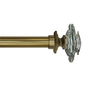 Linen Avenue Glass Square Single Window Curtain Rod Set, 66 to 120-Inch ...
