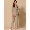 INSPIRE CHIC Women's 2 Piece Long Sleeve Notched Lapel with Pockets Dressy Business Blazer Pant Suits - 3 of 4
