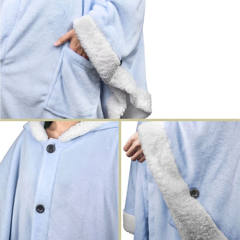 PAVILIA Angel Wrap Hooded Blanket for Women Adult, Wearable Cozy Wrap Throw Fleece Shawl Cape, 4 of 7
