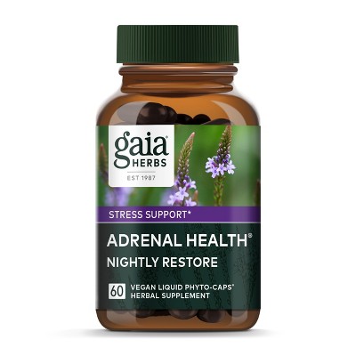 Gaia Herbs Adrenal Health Nightly Restore - Adrenal Support Herbal Supplement