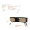 47.6" Manufactured Wood TV Rack with Hairpin Legs, 2 Doors, Open Shelves, and Cable Management for Living Room and Bedroom - 3 of 4
