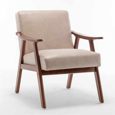 OUTSUPPLY Accent Chair, Living Room Chair with Solid Wood Frame, Wingback Chair for Bedroom, Reading Room