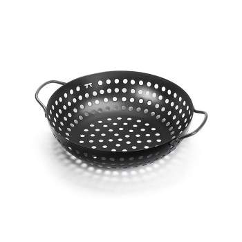 Outset 20 X 9 Non-Stick Meatball Grill Basket With Rosewood Handle