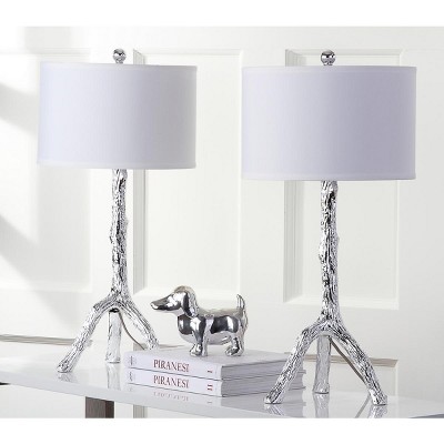 Silver Branch Sculptured Resin Table Lamp Set, 29" Height