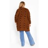 Avenue Women's Plus Size Lacey Cable Cardigan - 3 of 4