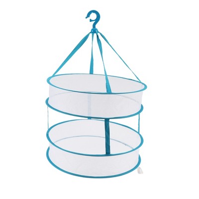 Unique Bargains Folding Durable Double Layer Clothes Drying Basket 1 Pc