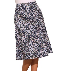 INSPIRE CHIC Women's Print Floral Peasant Elastic Waist A-Line Midi Skirts - 1 of 4