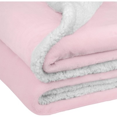 Blush Pink Twin Reversible Sherpa Fleece Blanket
