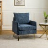 Giovann Wooden Upholstered Accent Chair Comfy Armchair Living Room and Bedroom Armchair with Metal Legs | Karat Home - 2 of 4